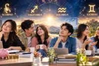 Ilustrasi 4 zodiak diprediksi beruntung 28 September. (Foto: AI Generated)