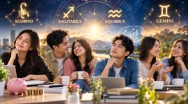 Ilustrasi 4 zodiak diprediksi beruntung 28 September. (Foto: AI Generated)