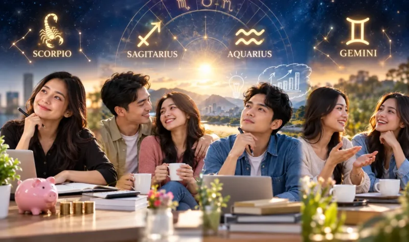 Ilustrasi 4 zodiak diprediksi beruntung 28 September. (Foto: AI Generated)