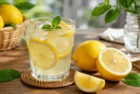Ilustrasi air lemon. (Foto: AI Generated)