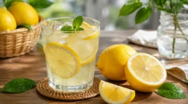 Ilustrasi air lemon. (Foto: AI Generated)