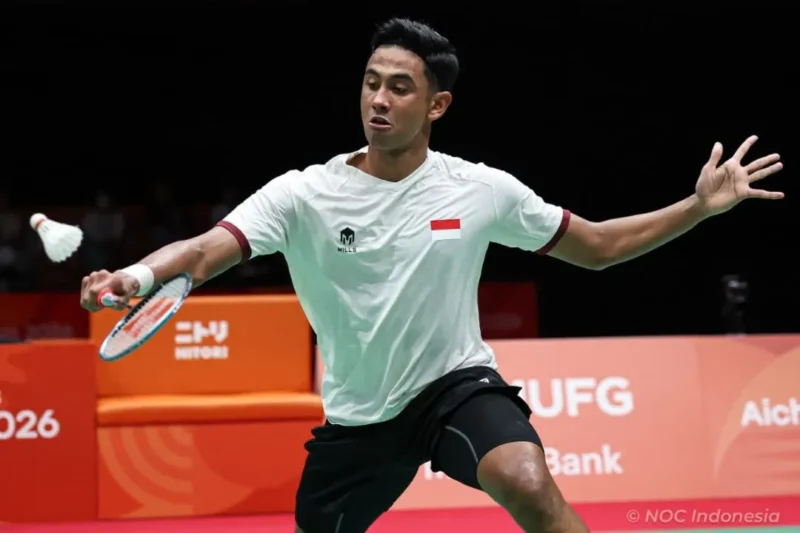 Pebulu tangkis tunggal putra Indonesia, Alwi Farhan meraih medali perunggu pada Asian Games Aichi-Nagoya 2026. (Foto: Dok. NOCI)