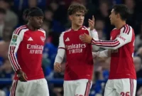 Arsenal menang 4-2 atas Ipswich di Carabao Cup. Max Dowman mencetak dua gol dan membawa The Gunners ke babak keempat. (Foto: IG @thecarabaocup)