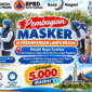 BPBD Padang bersama Bank Nagari membagikan 5.000 masker di tiga titik untuk melindungi warga yang beraktivitas di luar ruangan.