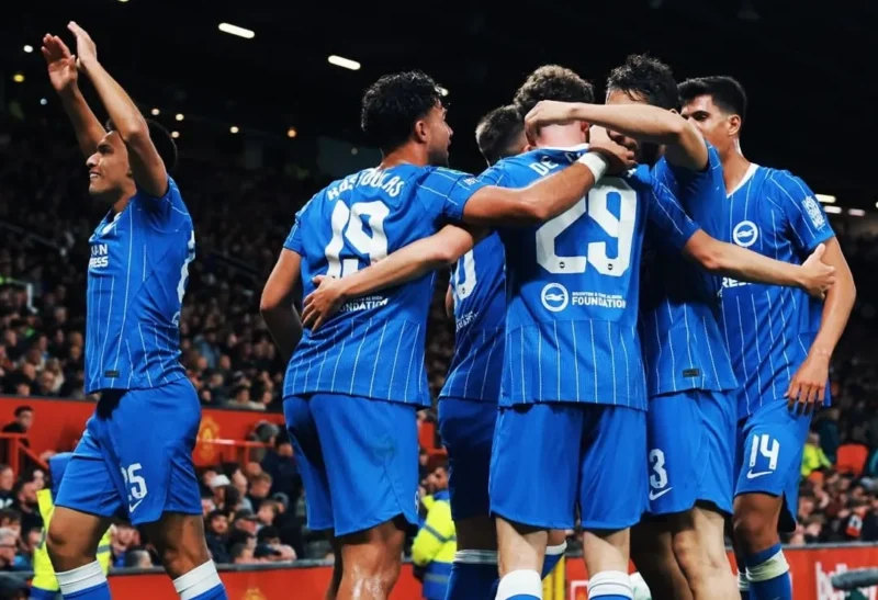 Brighton menang 3-2 atas Man United di Old Trafford. (Foto: IG @officialbhafc)