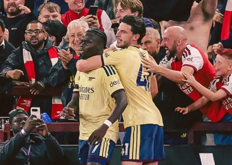Bukayo Saka sukses membawa Arsenal unggul 1-0 atas Aston Villa di Villa Park, Selasa (1/9/2026) dini hari WIB. (Foto: IG @arsenal)