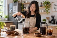 Ilustrasi cara membuat cold brew. (Foto: AI Generated)