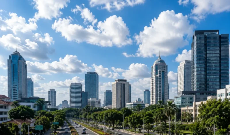 Ilustrasi cuaca cerah berawan. (Foto: AI Generated)
