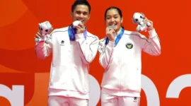 Ganda campuran Indonesia Amri Syahnawi/Nita Violina Marwah meraih medali perak pada Asian Games 2026. Foto: Dok. NOCI)