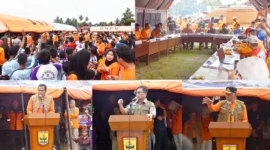 Puncak Gladi Kesiapsiagaan Bencana Gempa Bumi dan Tsunami Provinsi Sumbar 2026 di Kota Pariaman, Rabu (30/9/2026). (Foto: Diskominfo Pariaman)