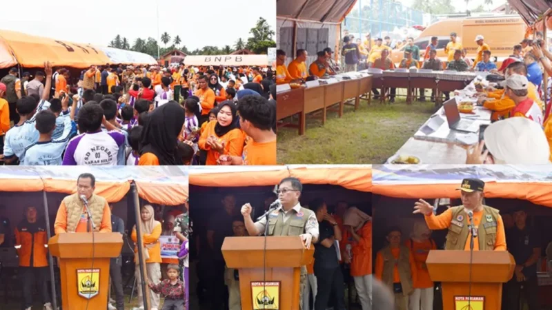 Puncak Gladi Kesiapsiagaan Bencana Gempa Bumi dan Tsunami Provinsi Sumbar 2026 di Kota Pariaman, Rabu (30/9/2026). (Foto: Diskominfo Pariaman)