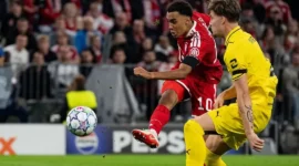 Jamal Musiala membobol gawang Bodo/Glimt. (Foto: IG @fcbayern)