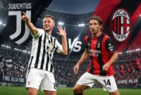 Ilustrasi Juventus akan menjamu AC Milan di Allianz Stadium pada Senin (7/9/2026) pukul 01.45 WIB. (Foto: AI Generated)