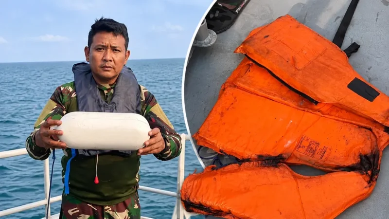 KAL Anyer I-3-64 Lanal Banten menemukan pelampung dan botol saat cari 5 jurnalis dan kru kapal yang hilang kontak. (Foto: Dok. TNI AL)