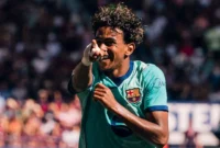 Lamine Yamal mencetak dua gol saat Barcelona mengalahkan Levante 4-2 pada laga LaLiga di Stadion Ciudad de Valencia, Minggu (13/9/2026) malam WIB. (Foto: Instagram @fcbarcelona)