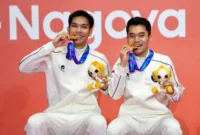 Ganda putra Indonesia Leo Rolly Carnando/Daniel Marthin sukses meraih medali emas pada Asian Games 2026. (Foto: Gilang/Kemenpora.go.id)