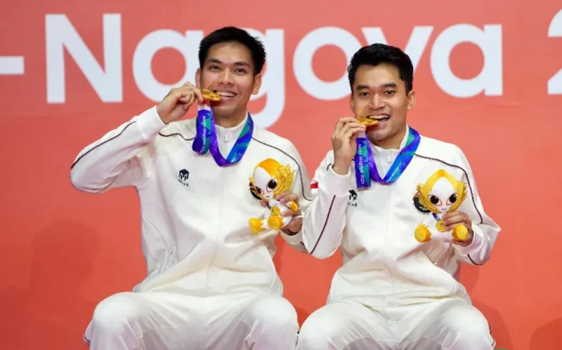 Ganda putra Indonesia Leo Rolly Carnando/Daniel Marthin sukses meraih medali emas pada Asian Games 2026. (Foto: Gilang/Kemenpora.go.id)