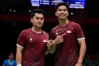 Ganda putra bulu tangkis Indonesia Leo Rolly Carnando/Daniel Marthin lolos ke final Asian Games 2026 Aichi-Nagoya. (Foto: Gilang/Kemenpora.go.id)