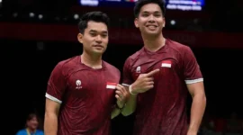 Ganda putra bulu tangkis Indonesia Leo Rolly Carnando/Daniel Marthin lolos ke final Asian Games 2026 Aichi-Nagoya. (Foto: Gilang/Kemenpora.go.id)
