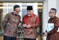 Gubernur Sumbar Mahyeldi bertemu dengan COO Danantara Dony Oskaria di Wisma Danantara, Jakarta, Kamis (3/9/2026). (Foto: ADPSB)