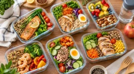 Ilustrasi makanan dan minuman yang bisa dikonsumsi sebelum lari. (Foto: AI Generated)
