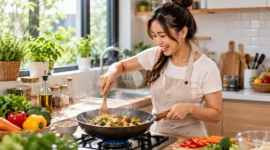 Ilustrasi makanan penurun kolesterol dan asam urat. (Foto: AI Generated)
