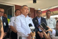 Menteri Perhubungan Dudy Purwagandhi saat memberikan keterangan media di Bandara Soekarno-Hatta, Senin (7/9). (Foto: Kemenhub)