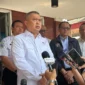 Menteri Perhubungan Dudy Purwagandhi saat memberikan keterangan media di Bandara Soekarno-Hatta, Senin (7/9). (Foto: Kemenhub)