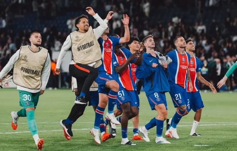 Pemain PSG merayakan kemenangan atas Slovan Bratislava. (Foto: IG @psg)