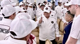 Presiden Prabowo Subianto saat melepas Kontingen Indonesia di Istana Negara, Jakarta, Rabu (9/9/2026). (Foto: BPMI Setpres)