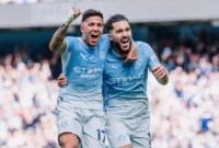Pemain Manchester City merayakan gol ke gawang Sunderland. (Foto: IG @mancity)