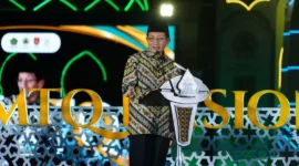 Menag Nasaruddin Umar saat memberikan sambutan pada pembukaan MTQ Nasional XXXI 2026, Semarang, Sabtu (13/9/2026). (Foto: Fadlil Chairil/Kemenag)