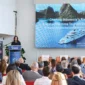 Menpar Widiyanti Putri Wardhana memaparkan potensi sekaligus peluang investasi industri marina dan wisata bahari pada The 6th Monaco Smart and Sustainable Marina Rendezvous di Monako. (Foto: Kemenpar)