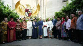 Menag Nasaruddin Umar, Kardinal Ignatius Suharyo, dan jajaran saat menerima kunjungan Putri Mahkota Swedia, Victoria Ingrid Alice Désirée. (Foto: Kemenag/Rikie Andriyawan)