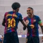 Raphinha dan Lamine Yamal tampil gemilang saat Barcelona menggasak Feyenoord 5-1 di Camp Nou, Rabu (9/9/2026). (Foto: IG @fcbarcelona)