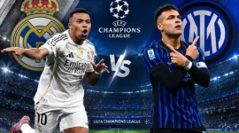Ilustrasi head to head Real Madrid vs Inter Milan di Liga Champions. (Foto: AI Generated)
