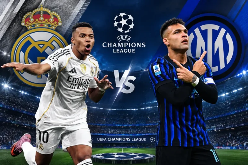 Ilustrasi head to head Real Madrid vs Inter Milan di Liga Champions. (Foto: AI Generated)
