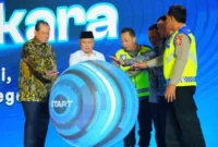 Kapolri Jenderal Polisi Listyo Sigit Prabowo meluncurkan Sistem Pembayaran Denda Tilang melalui Digital Korlantas serta STNK Digital dalam rangka Syukuran Hari Lalu Lintas Bhayangkara ke-71 Tahun 2026 di Hotel Bidakara, Jakarta Selatan, Jumat (25/9/2026). (Foto: Humas Polri)
