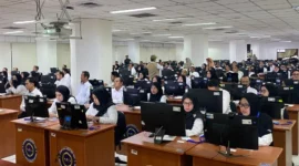 Para peserta mengikuti CAT gelombang pertama dalam seleksi PPIH 2027 di Kantor BKN Jakarta, Sabtu (5/9/2026). (Foto: Kemenhaj)