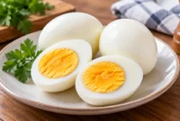 Ilustrasi telur rebus. (Foto: AI Generated)