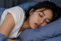 Ilustrasi tidur ngiler. (Foto: AI Generated)