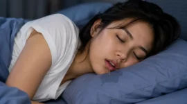 Ilustrasi tidur ngiler. (Foto: AI Generated)
