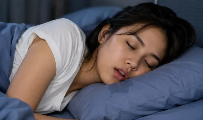 Ilustrasi tidur ngiler. (Foto: AI Generated)
