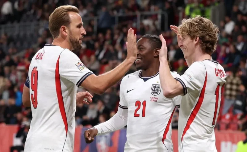 Anthony Gordon dan Harry Kane membawa Inggris menang 2-0 atas Republik Ceko pada lanjutan UEFA Nations League. (Foto: IG @england)