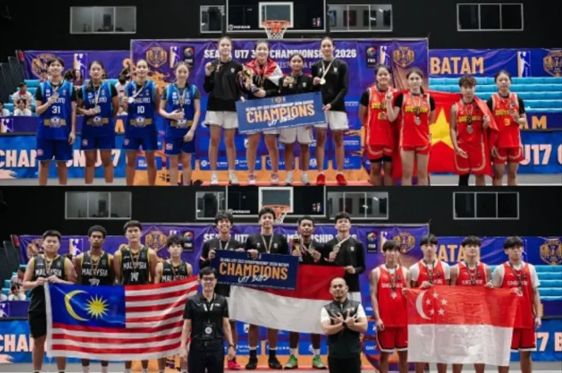 Timnas U17 3x3 Indonesia kawinkan gelar Juara Asia Tenggara. (Foto: DBL Indonesia)