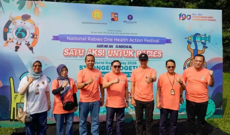 Puncak rangkaian peringatan World Rabies Day 2026 di Kampus IPB University, Bogor, Minggu (27/9/2026). (Foto: Ditjen PKH Kementan)