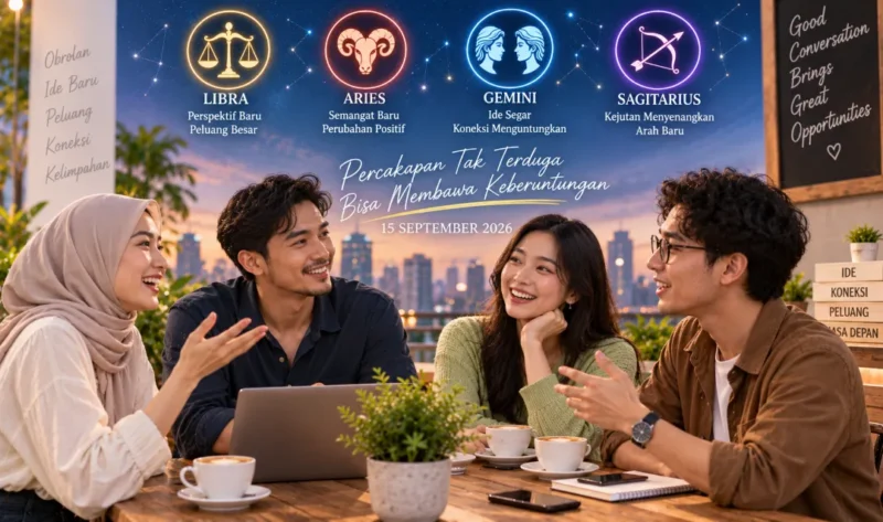 Ilustrasi zodiak beruntung 15 September 2026. (Foto: AI Generated)