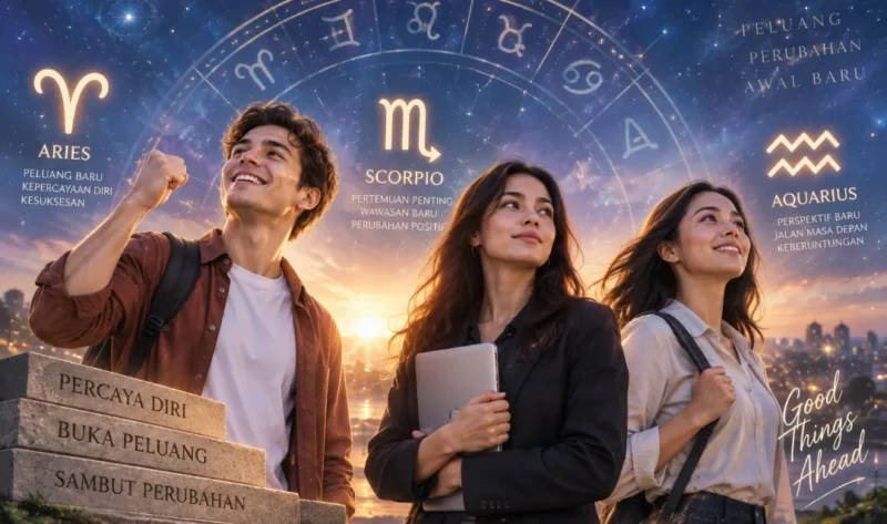 Ilustrasi zodiak beruntung 8 September 2026. (Foto: AI Generated)