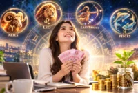 Ilustrasi 4 zodiak beruntung 5 Oktober 2026. (Foto: AI Generated)