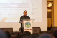 Anggota Bawaslu RI, Puadi membuka Bawaslu Campus Connect di UNP, Selasa (13/10/2026). (Foto: Bawaslu Sumbar)